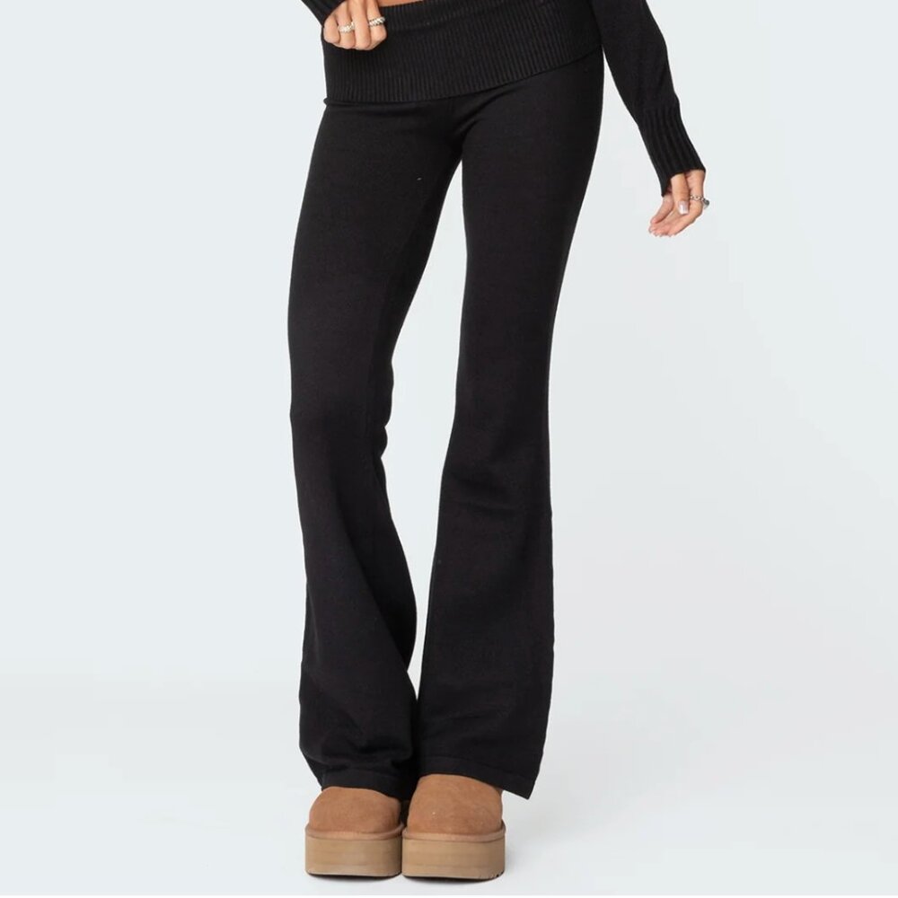 EDIKTED - desiree foldover flare pants- Size S